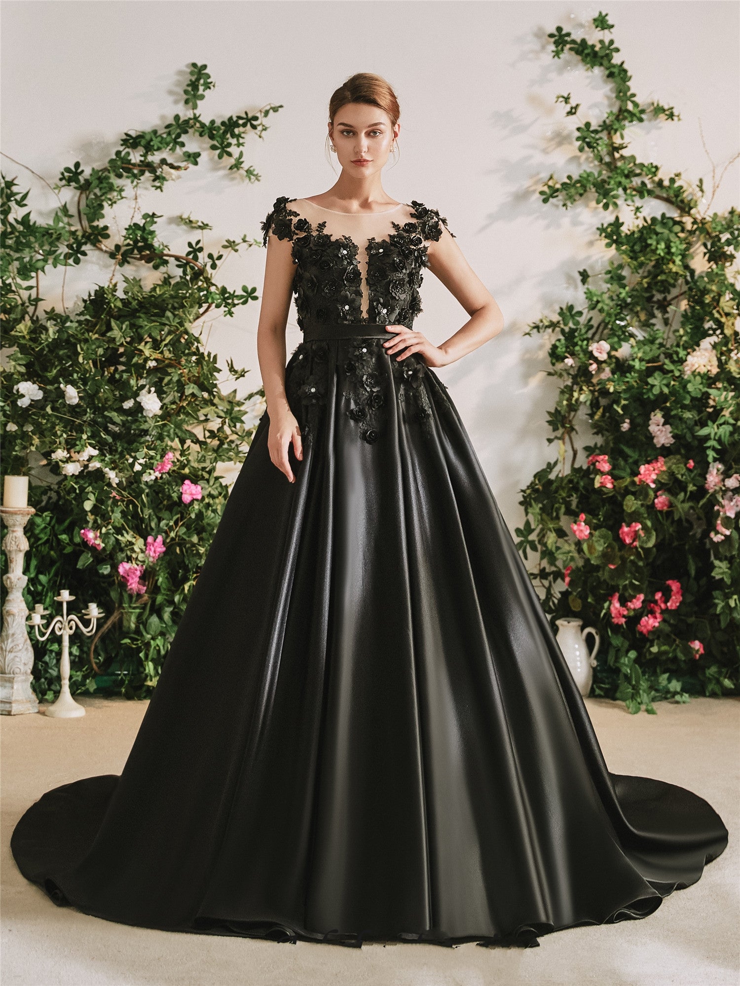Tristyn Black Lace Ball Gown Wedding Dress | Maggie Sottero